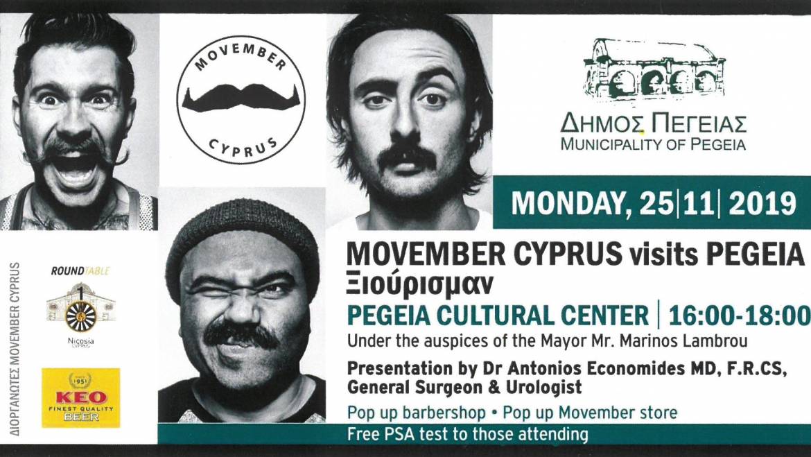 MOVEMBER CYPRUS, ON MONDAY 25/11/2019 AT PEGEIA