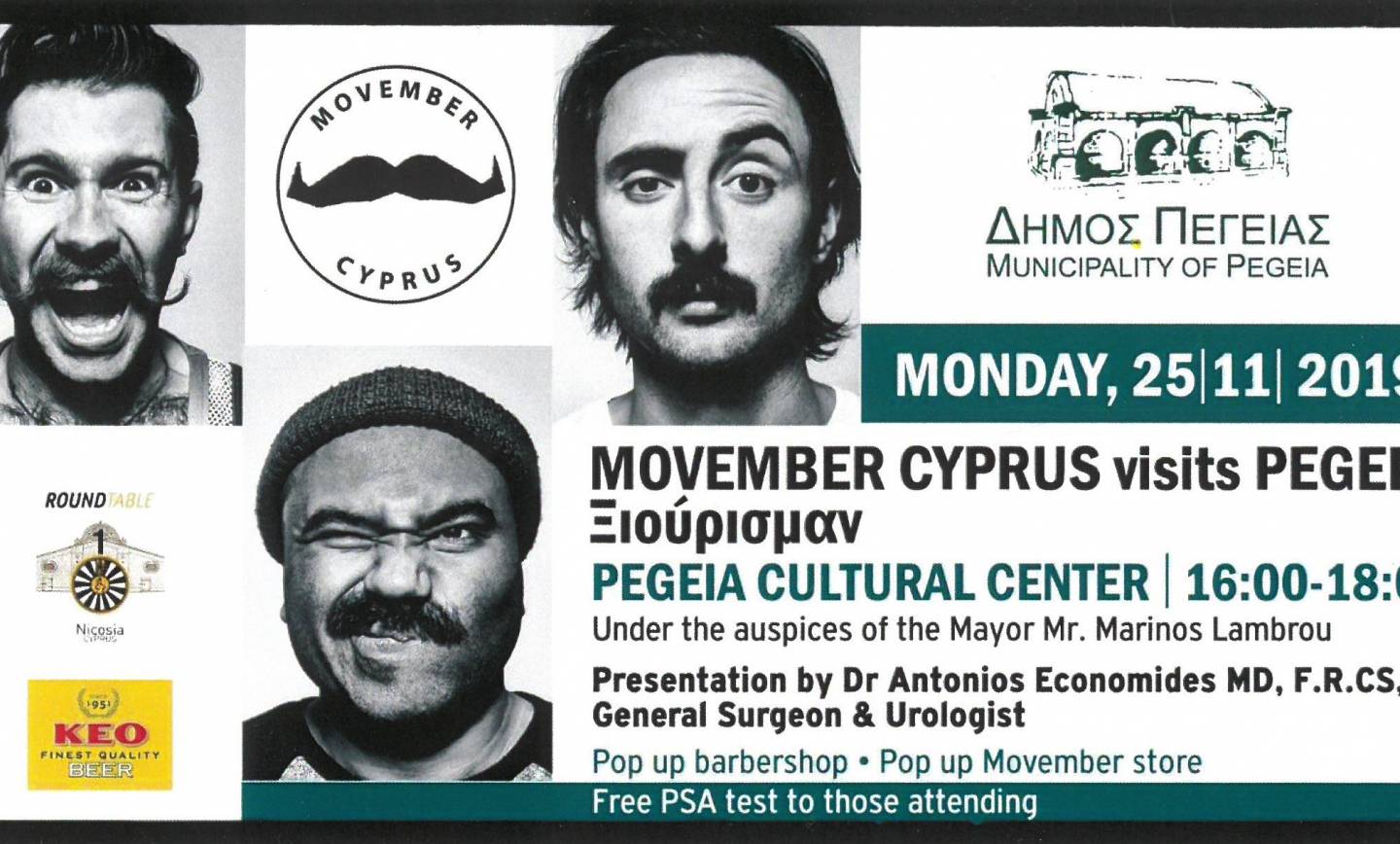 MOVEMBER CYPRUS, ON MONDAY 25/11/2019 AT PEGEIA
